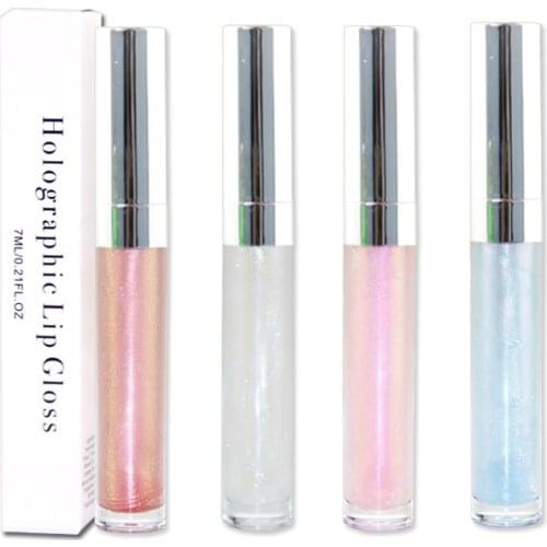 Moist Shiny Holographic Liquid Lipgloss Makeup Glitter Long lasting Waterproof Glossy Custom Private Label Wholesale