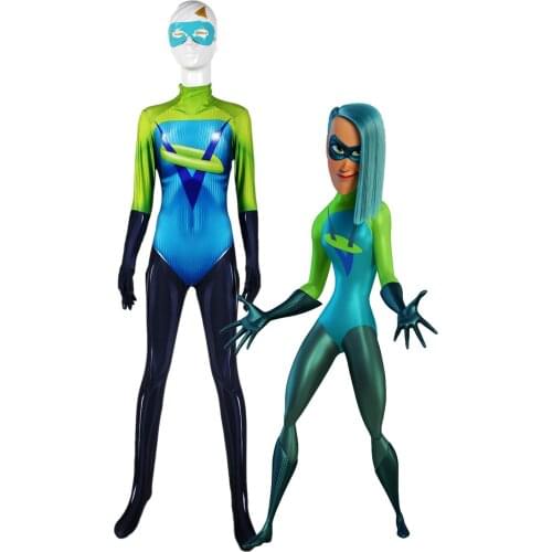 Adults Kids Voyd Cosplay Costume The Incredibles 2 Superhero Zentai Suit Halloween Bodysuit