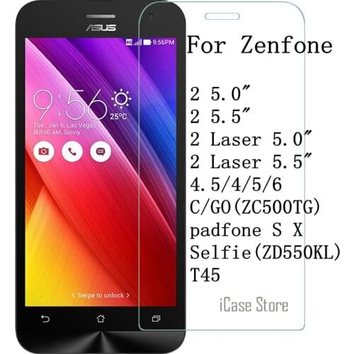 Tempered Glass For Asus Zenfone 2 Laser ZE500KL ZE550KL ZE500CL ZE550ML Go ZB500KL 3 Max ZC520TL ZB452KG ZE520KL 9H Film Case