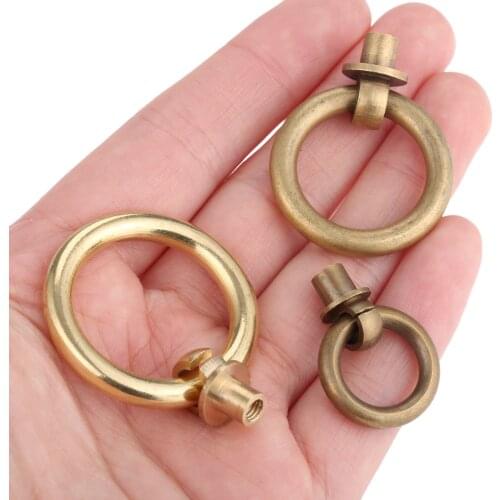 1PC Vintage Kitchen Cabinet Cupboard Dresser Door Drawer Ring Pull Handles Knobs Antique Bronze/Brass,20mm/25mm/30mm/35mm