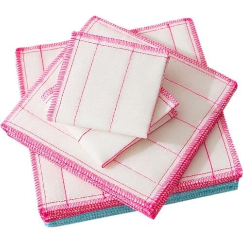 3pcs Bamboo Fiber Ultra-fine Dish Cloth Kitchen Cleaning Utensils Non-stick Oil Household Absorbent Wipes Thickened Scouring Pad
