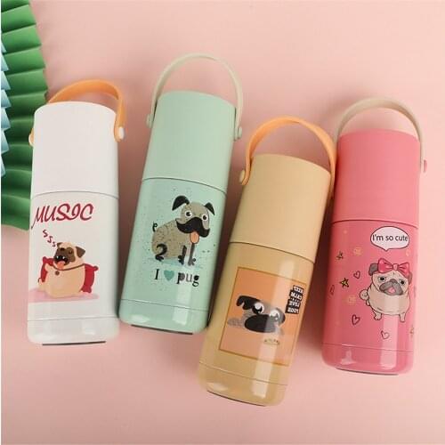 350ml Stainless Steel Vacuum Flask Thermos Water Bottle For Girls With Lid Cup Fashion Tumbler Travel Tea Coffee Thermal Cup