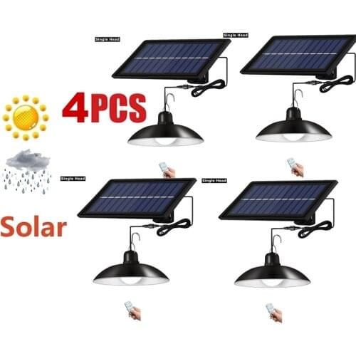 4pcs remote 30 led 2 head Retro Lampshade Solar Pendant Chandelier solar High Luz Waterproof Outdoor Garden Light Sunlight Light