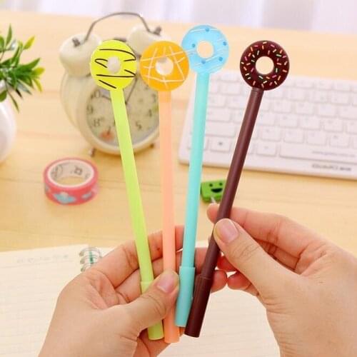 4pcs/lot Kawaii 3D delicious Doughnut design 0.38mm black ink Gel pen Signature pen office school stationery supplies