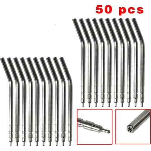 50 pcs Dental Metal Alloy Nozzles Tips Tube Fit Air Water Spray 3-way Syringe Dentistry Teeth Dental Tool