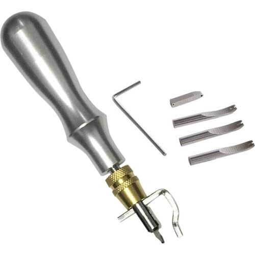 6 In 1 Professional Stainless Steel Leather Craft Adjustable Leather Edge Beveler and Crease Edge Leather Tools J2Y