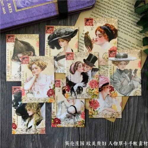 9pcs English Manor European Ladies stickers/Scrapbooking Stickers /Decorative Sticker /DIY Craft Photo Albums