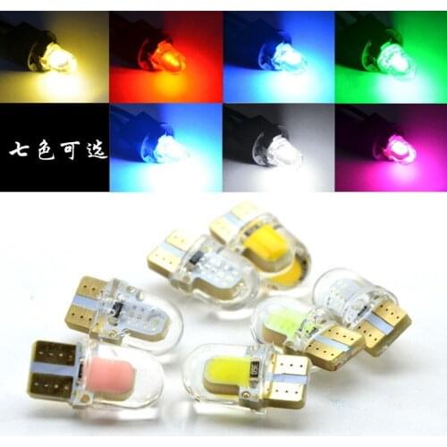 Automobile motorcycle led Silicone wide lamp light lamp cob T10 driving small lamp high temperature decoding ultra-bright w5w