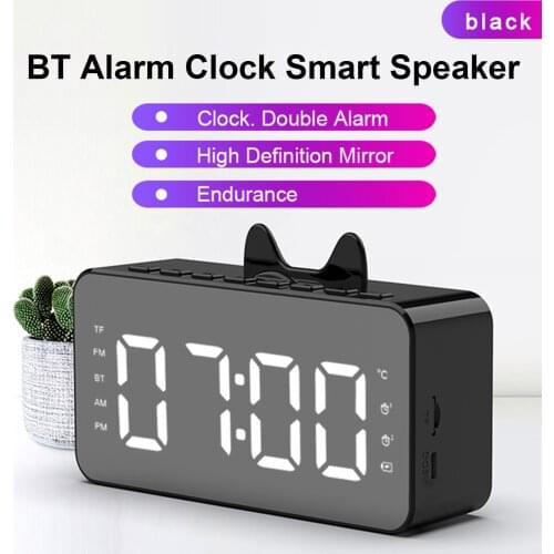 BT Digital Speaker Alarm Clock LED Digital Display Smart Alarm Clock FM Radio Table Electronic Desktop Clocks USB Wake Up Clock