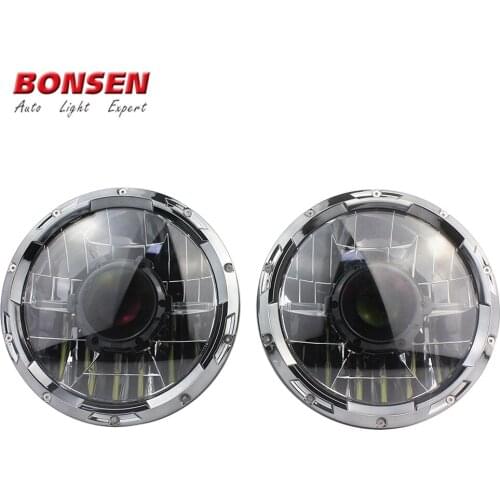 Bonsen new product 7" Round Led Headlight 45W White DRL Laser Headlight 7Inch for Jeep Wrangler 4x4 offroad