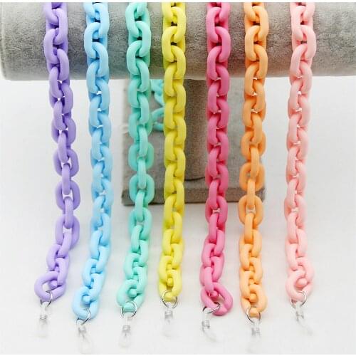 New Fashion Matte Candy Color Acrylic Glasses Chain Sunglasses Strap Lanyards Chic Eyeglasses Women Men Neck Chains Holder Cords