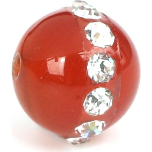 Doreenbeads (Grade B) Round Stone Beads Natural Beads With Rhinestone Jewelry Making 7mm x 6mm Hole Approx 1.2mm 10PC