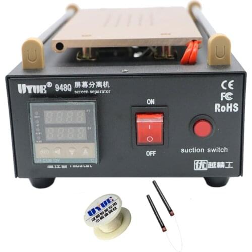 Hottest UYUE 948Q Built-in Vacuum Pump Mobile Phone LCD Screen Separator Machine Max 7 inches Lens Glass Repair + 100m Cutting