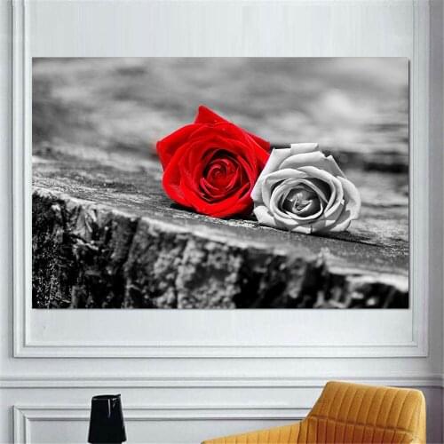 Canvas Painting Wall Art Pictures Home Decor Wall Poster Decoration For Living Room No Frame Prints Beautiful Red Rose On Canvas