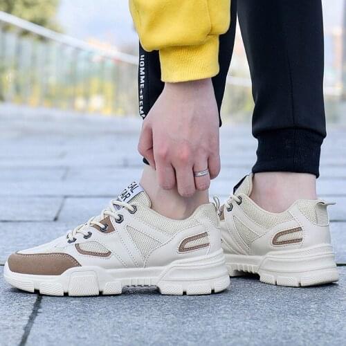 QWEDF Spring and autumn Men Shoes Casual Shoes Breathable Men Gym Sneakers Lace Up Comfortable Adult Male Vulcanized Shoes D8-02