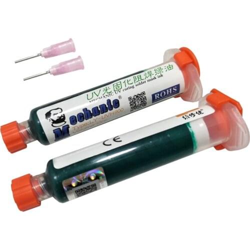 MECHANIC 2pcs PCB UV Photosensitive Inks Green PCB UV Curable Solder Paste Resist Solder Mask Ink SMD Circuit Board Welding Flux