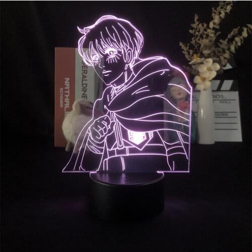 3D Night Light Alarm Clock Base Light Colorful Dropship Manga Attack on Titan 4 Armin Arlert Japanese Anime Gift Decorative