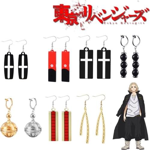2021 New Anime Tokyo Revengers Earrings Mitsuya Takashi Character Decoration Metal Pendant Accessories