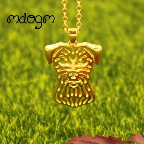 New Cute Border Terrie Necklace Dog Animal Pendant Gold Silver Plated Jewelry For Women Male Female Girls Ladies Kids N112