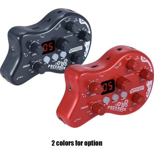 Ammoon PockRock Guitar Effect Pedal Processor Guitar Pedal 15 Effect Types 40 Drum Rhythms Tuning Function with Power Adapter
