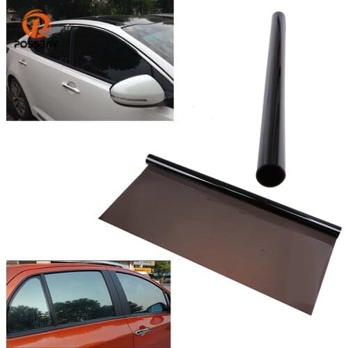 POSSBAY 50*600cm Black Car SUV Window Glass Tint Film VLT 1% Car Side Window Solar Protection Film Sun Shade Summer Stickers