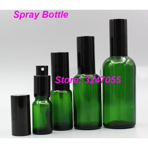 Empty Glass Cosmetic Perfume Mist Refillable Bottle, 5ml10ml15ml20ml30ml50ml100ml Portable Green Cosmetic Liquid Spray Bottle