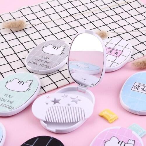 Fold Mirror Comb Suit New Arrivals Women Makeup Tool Pocket Mirror Makeup Mirror Mini With Comb Lady Mack Up Tool