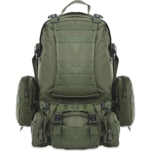 Sports Bag Multi-Functional Combat Bag Outdoor Combination Backpack Travel Backpack Camouflage Sports Hiking Bag 55 Liters