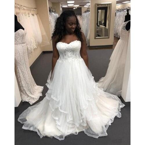 Formal Design A Line Arican Plus Size Wedding DressesTulle Lace Top Black Girls Wedding Dress Bridal Gowns Sleeveless