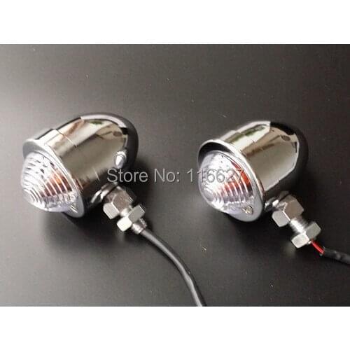Panhead Chrome Bullet TURN SIGNAL LIGHT For Harley CLubman Bobber Chopper Cruiser Big Dog Streetfigter Cafe Racer Old School