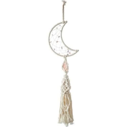 Moon Macrame Dream Catcher Boho Home Wall Decor Girls Kids Nursery Garden Decoration Outdoor Gifts