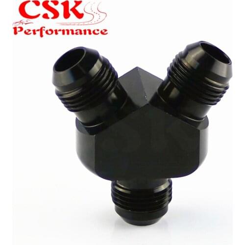 AN -10 (AN10 AN 10) Billet Aluminium Y Block Adapter Fitting in Black