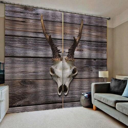 Photo Blackout Window Drapes Luxury 3D Curtains For Living room Bed room Office Hotel Home brown woods curtain