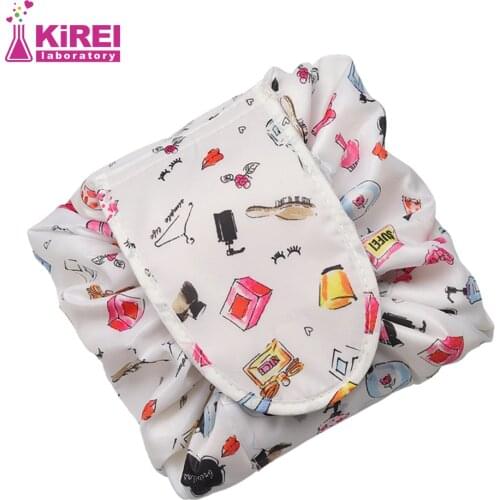 Ladies Cosmetics Drawstring Magic Tape Lazy Large Capacity Portable Storage Box Travel Bag Waterproof Beauty Box