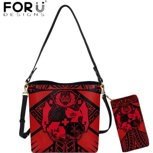 FORUDESIGNS Tonga Tribal Polynesian 3D Print Women Crossbody Bag And Purse Brand PU Leather Fashion Handbag For Female Sac