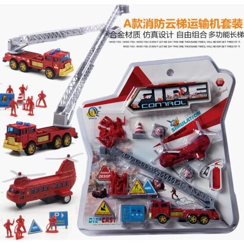 1:50 Alloy fire truck ladder conveyer, Car model toys, Alloy toy car model, Childrens toy cars