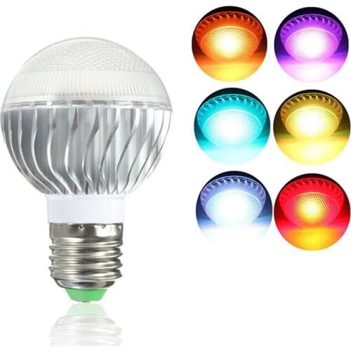 1 Set Energy Saving E27 9W RGB LED Bulb Lamp Light 16 Color Changing with IR Remote Control for Home Indoor