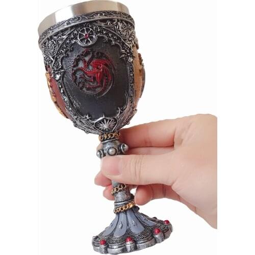 1 Piece Family Emblem Coffee Mugs Cool Tea Wine Cups Stainless Steel Resin Goblet Drinkware