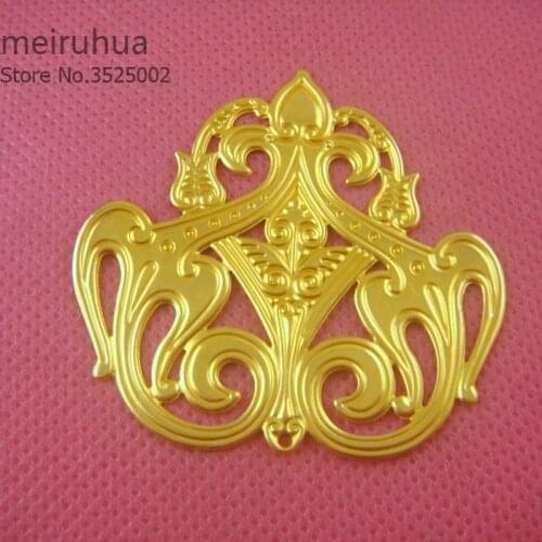 10 pieces / lot 48*45mm copper filigree flower Jewelry DIY Components Findings Headgear accessories