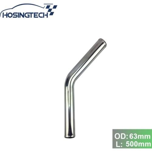 HOSINGTECH-63mm 2.5" 45 Degree Length 500mm Aluminum Turbo Intercooler Pipe Straight Piping Tube Tubing