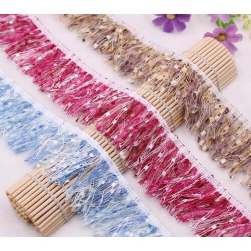 20Yard Colour Knitted Tassels Lace Fabric Trim Ribbon For Apparel Sewing Clothes Bridal wedding Doll Cap Hail Bow