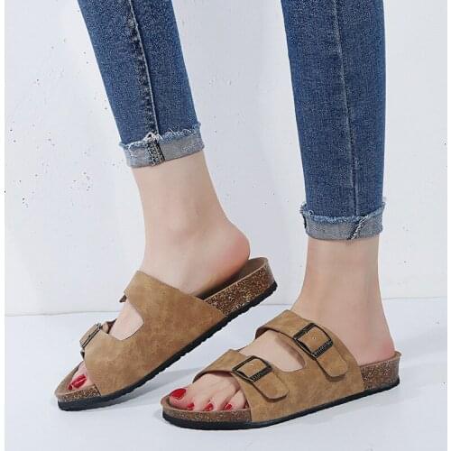 2021 Summer Shoes Woman And Men Sandals Shoes Women Cork Slippers Sandals Flip Flop Beach Slippers Flats Sandals Large Size 44