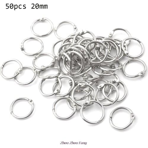 50Pcs Metal Ring Binder Staple Book Binder Albums Loose-leaf Book Hoops Loose Leaf Ring Keychain Office Binding Supplies