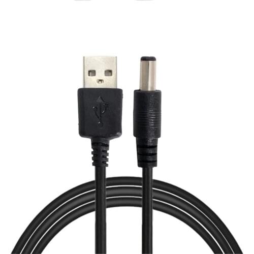 Chenyang New USB 2.0 A Type Male to 5 5mm DC Power Plug Barrel Connector 5V Cable 80cm Black Right Angled Straight Black