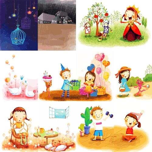 Kindergarten Decoration Mural Poster Cartoon Art Painting Children DIY Painting By Number Home Decoration Wall Painting