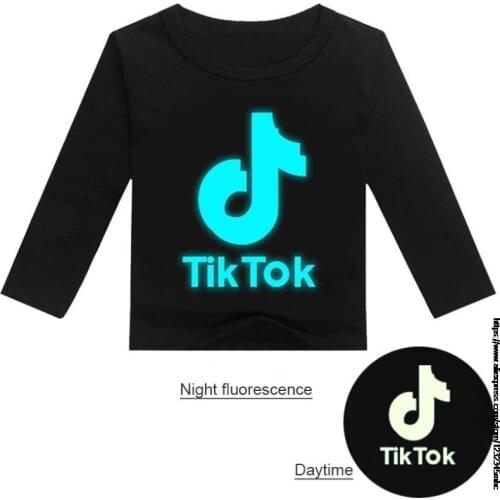 Kids Luminous T-shirts Cotton Tik Tok Baby Boys Girls Long Sleeve Tops Child Autumn Sweatshirt Boy Girl Clothes