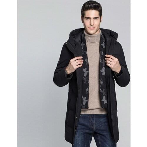 Long Winter 90% Duck Down Jacket Men Hooded Coat Scarf Warm Jackets Mens Clothing 2020 Parka Casaco Masculino KJ652