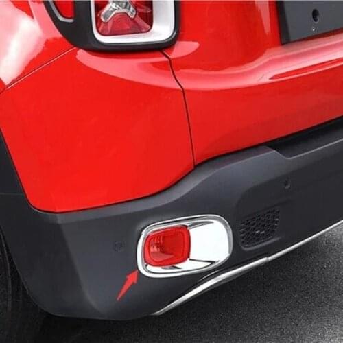 For Jeep Renegade 2014-2016 2017 2018 2019 Chrome Rear Fog Light Cover Trim Foglight Bezel Decoration Exterior Accessories