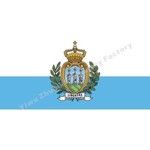 San Marino Flag 150X90cm (3x5FT) 120g 100D Polyester Double Stitched High Quality Banner Free Shipping