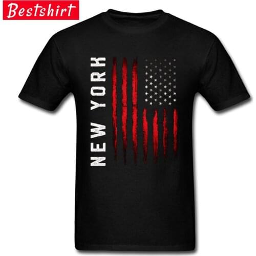 USA American Flag New York Vintage T-Shirt Autumn Comfortable T Shirt Tshirts Slim Fit T Shirt Men